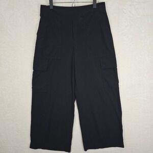 Athleta Black Wide-Leg Cargo Jumpsuit Pants